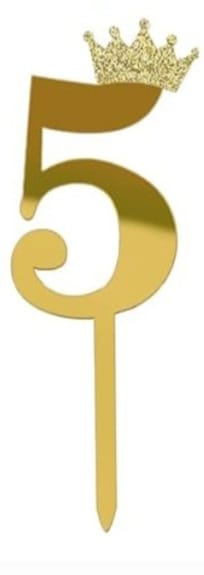 Gold 2D Crown Cake Toppers 5 - Preppy Kids (Grand Bazaar)