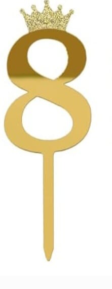 Gold 2D Crown Cake Toppers 8 - Preppy Kids (Grand Bazaar)