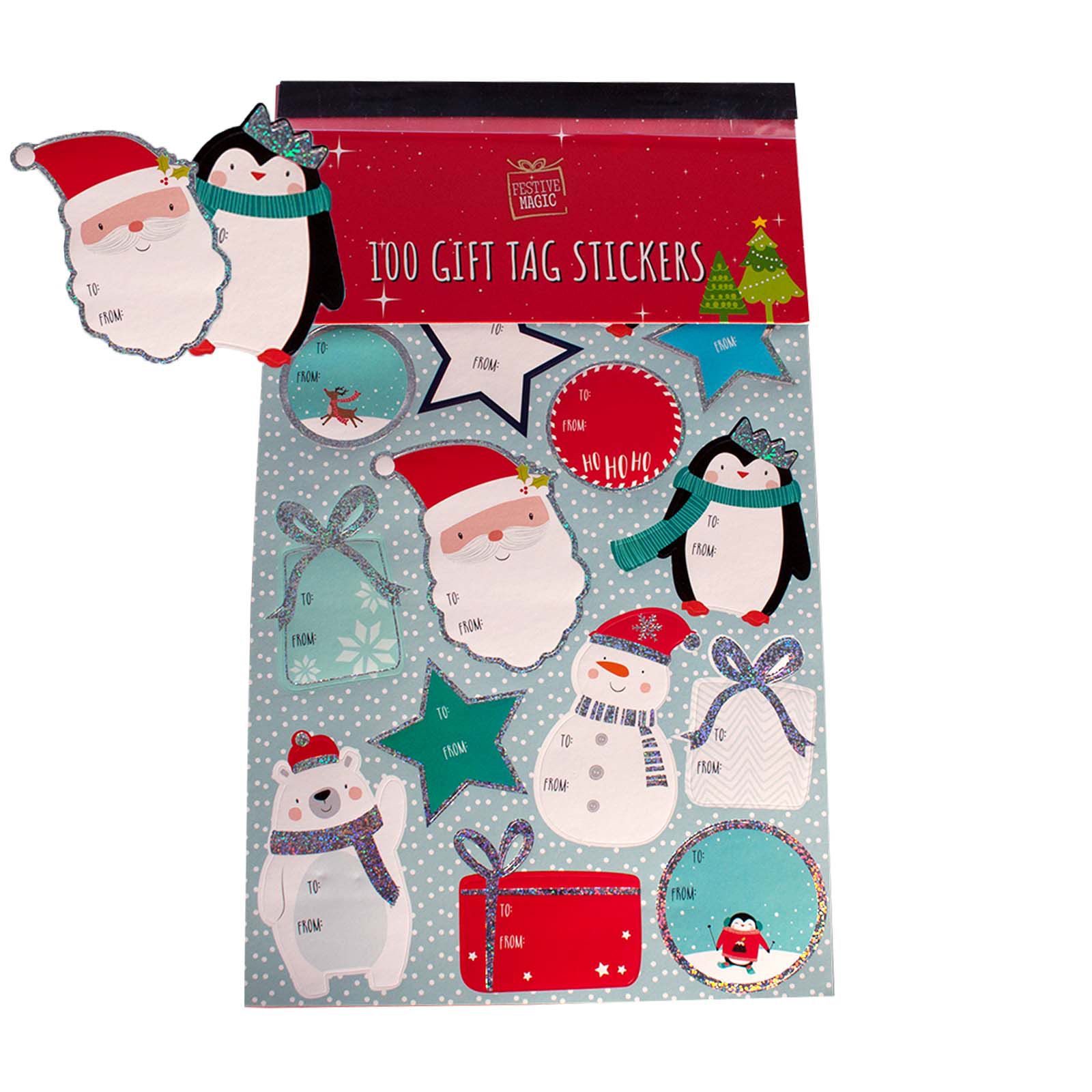 100 Christmas Gift Tag Stickers - Preppy Kids (Grand Bazaar)