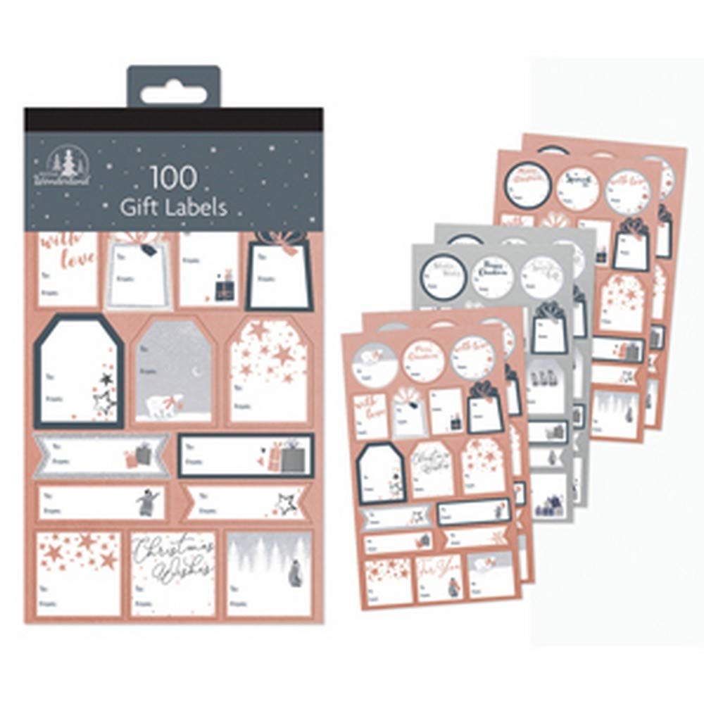 Rose Gold And Silver 100 Gift Stickers - Preppy Kids (Grand Bazaar)