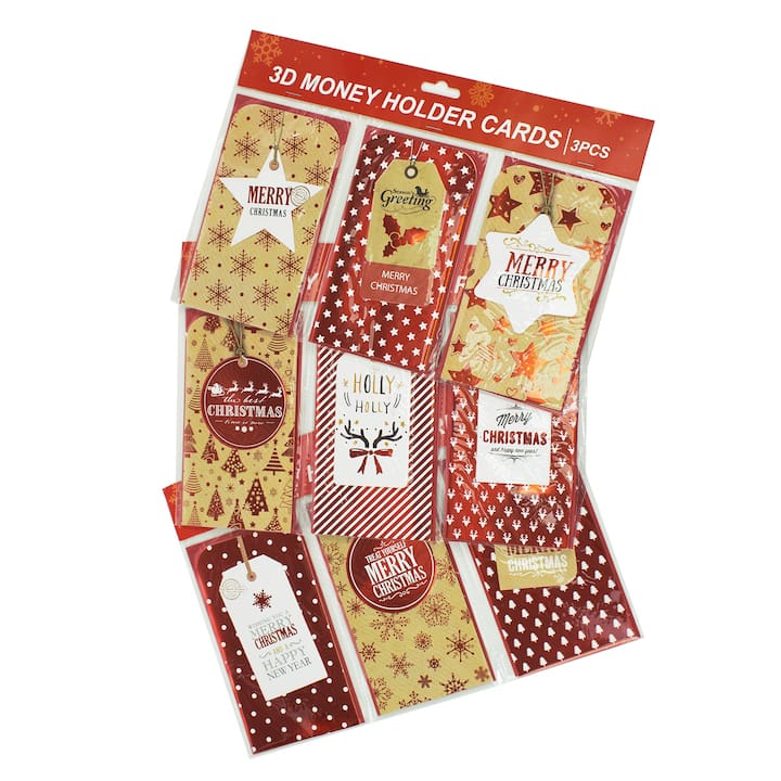Christmas 3D Money Holder Cards (3PCS) - Preppy Kids (Grand Bazaar)