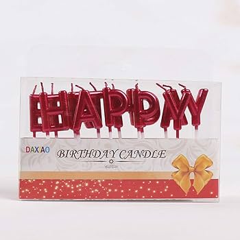 Red Happy Birthday Letter Candles - Preppy Kids (Grand Bazaar)