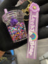 Acrylic moving liquid Purple Hat and Dress Kuromi Cup Keychain - Preppy Kids (Grand Bazaar)