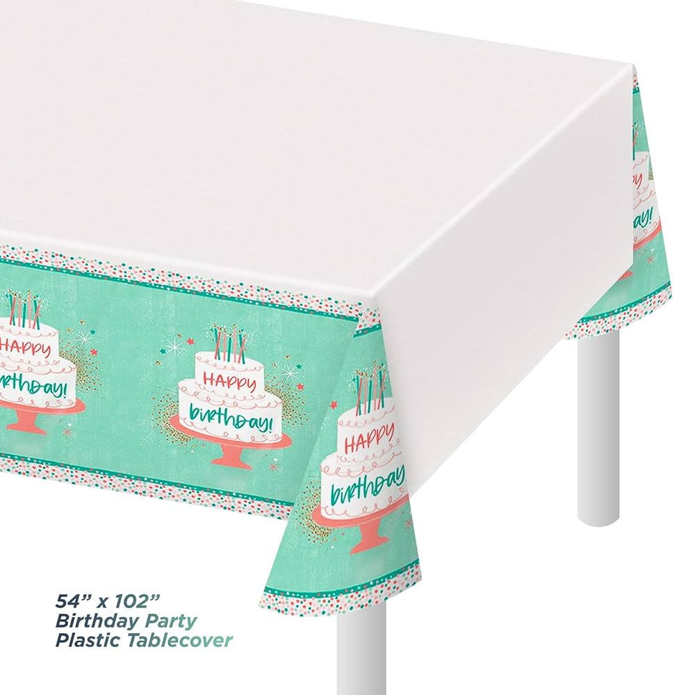 Happy Birthday Girly Cake Tablecloth - Preppy Kids (Grand Bazaar)