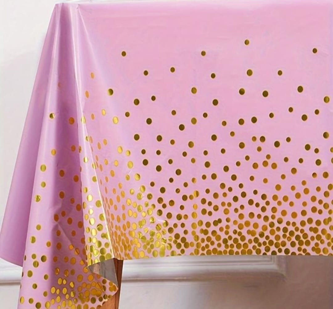 Dark pink talecloth with gold dots - Preppy Kids (Grand Bazaar)