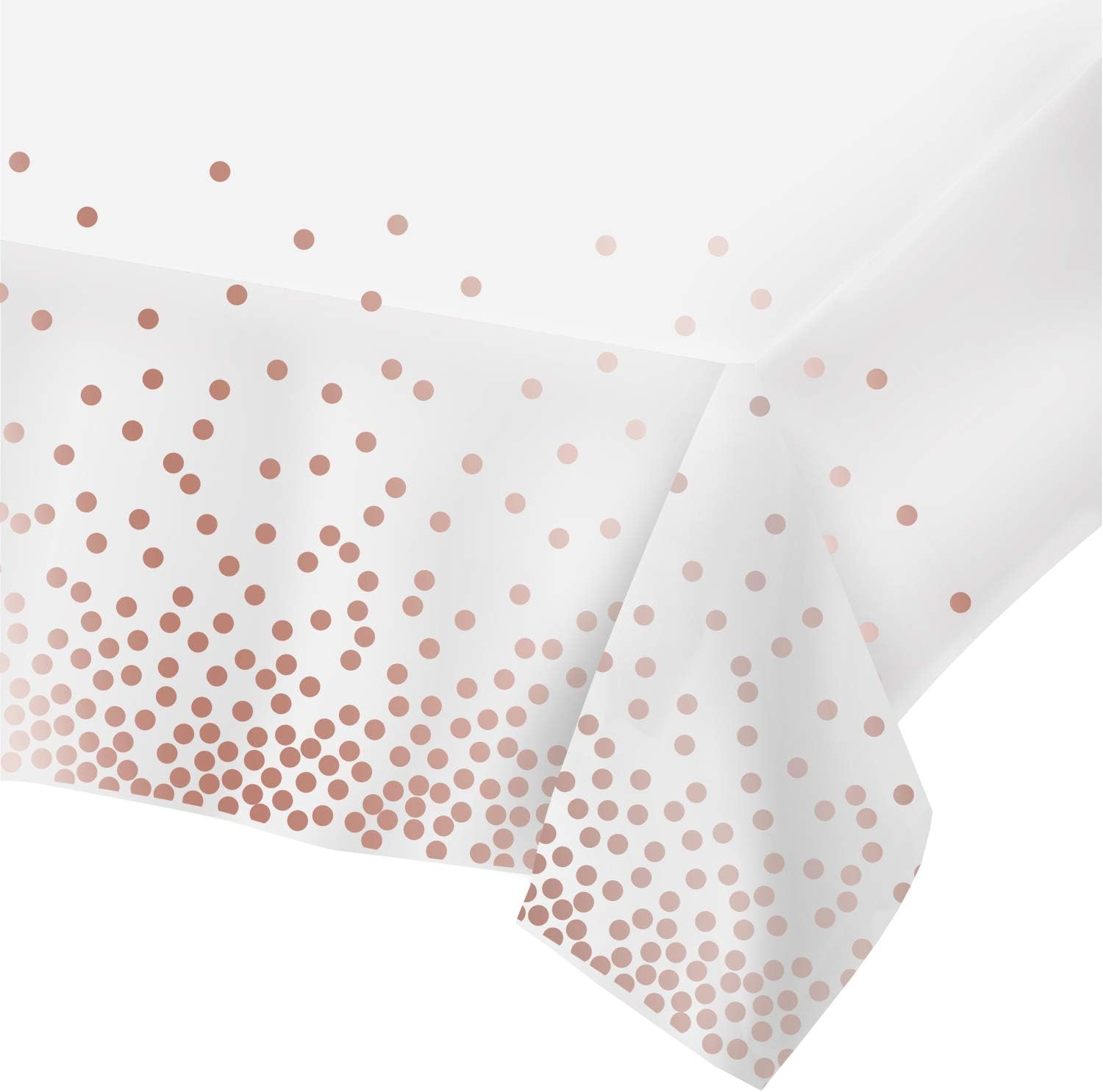 White Foil Tablecloth With Rose Gold Dots - Preppy Kids (Grand Bazaar)
