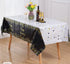 Aluminum Black And Gold Stars Happy Birthday Tablecloth - Preppy Kids (Grand Bazaar)
