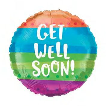 10" Get Well Soon Colourful Foil Balloon - Preppy Kids (Grand Bazaar)