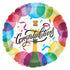 Congratulations Champagne Bottle 18inch Round Foil Balloon - Preppy Kids (Grand Bazaar)
