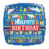 Square Blue Happy Birthday Foil Balloon 18 inch - Preppy Kids (Grand Bazaar)