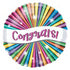 Rainbow colour Congrats 18 Inch Round Foil Balloon - Preppy Kids (Grand Bazaar)