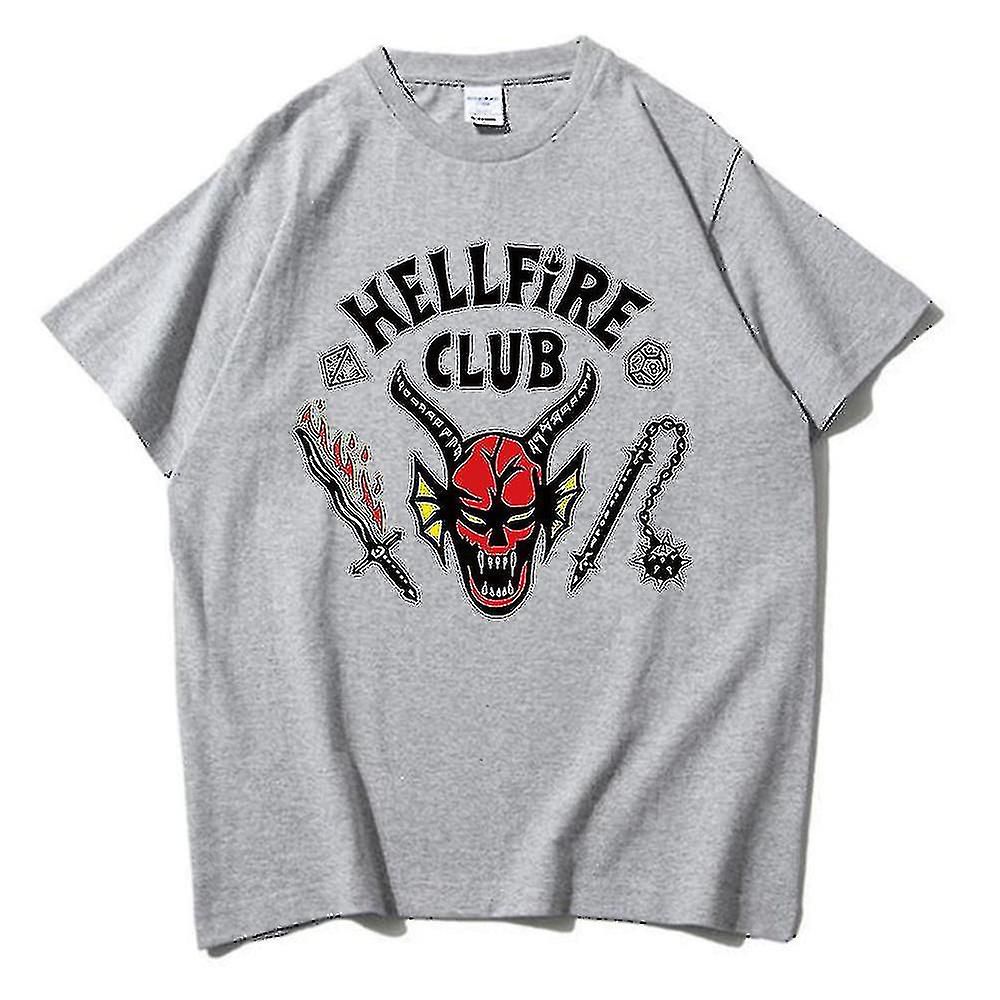 Stranger Things Tshirt (HellFire Club Grey Tshirt) - Preppy Kids (Grand Bazaar)