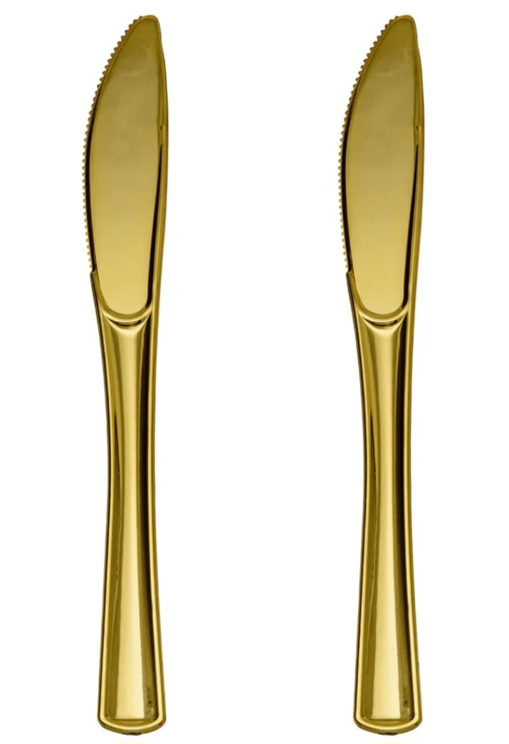 12 pc Gold Plastic Knives - Preppy Kids (Grand Bazaar)