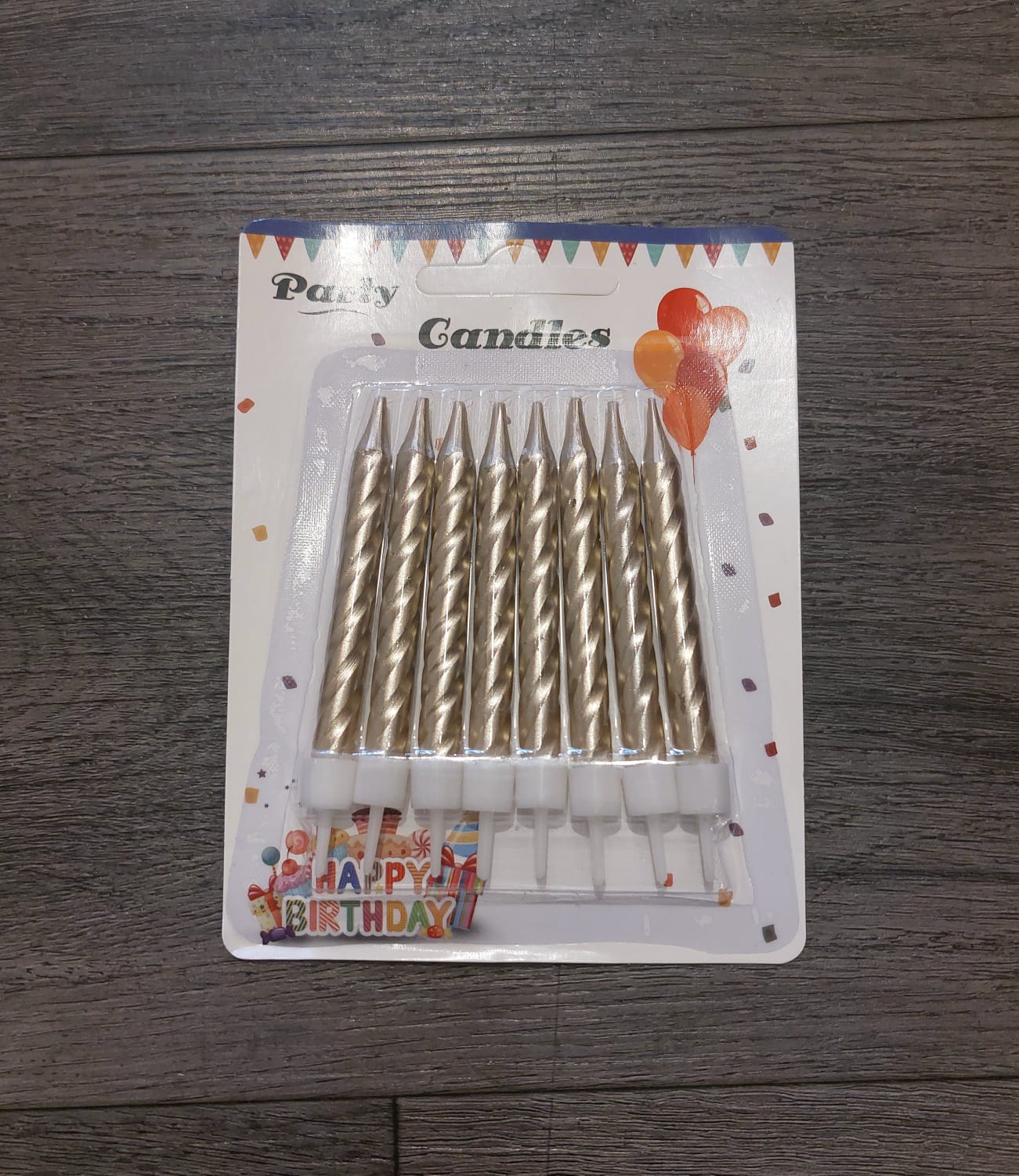 Gold Party candles (8 pcs) - Preppy Kids (Grand Bazaar)