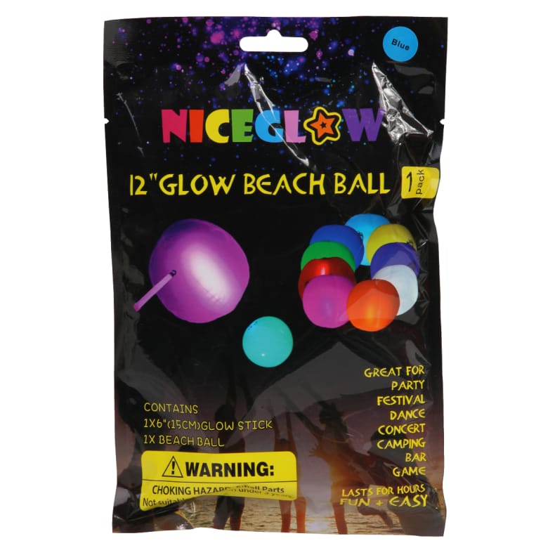 12" Glow Beach ball - Preppy Kids (Grand Bazaar)