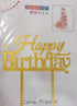Happy Birthday gold  Mirror Cake Topper - Preppy Kids (Grand Bazaar)