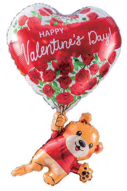 Happy Valentines Love Bear Foil Balloon - Preppy Kids (Grand Bazaar)