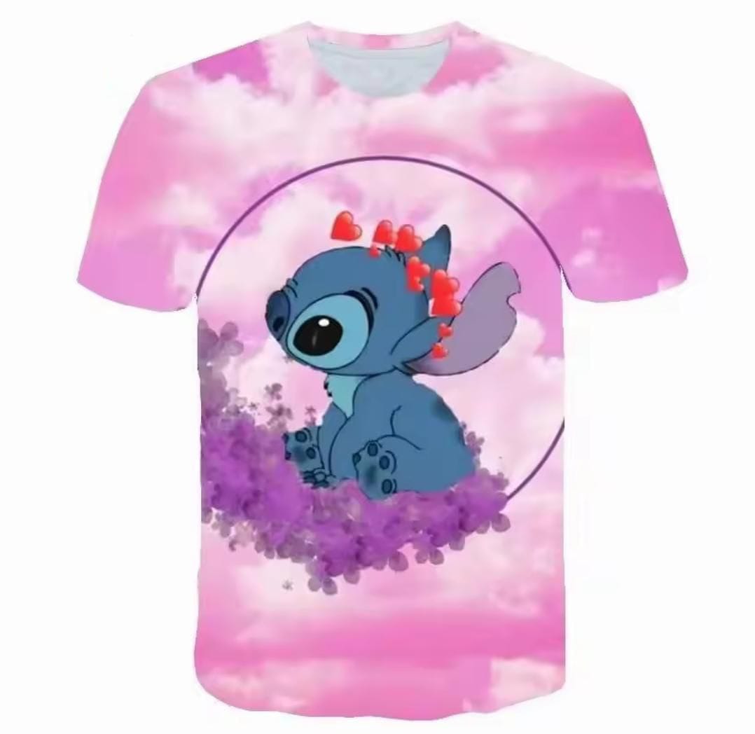Stitch Pink Cloud Love Tshirt - Preppy Kids (Grand Bazaar)