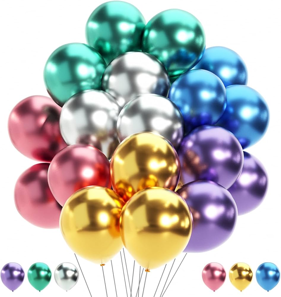 Metallic 12inch Latex Balloon loose - Preppy Kids (Grand Bazaar)