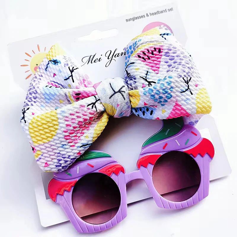 Cute Toddler Summer Pattern Shades & Bows - Preppy Kids (Grand Bazaar)
