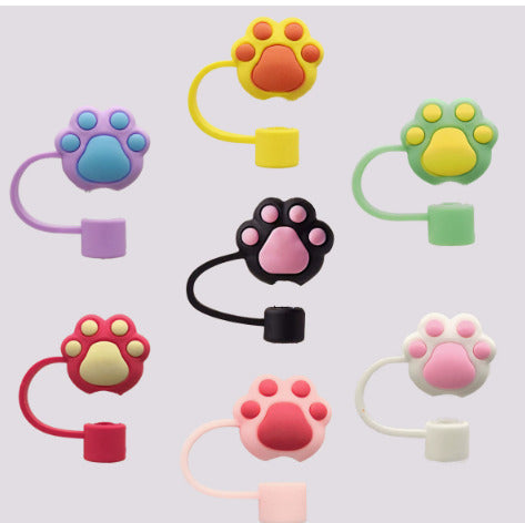 Paw Print Straw Cover Caps Toppers for Tumbler - Preppy Kids (Grand Bazaar)