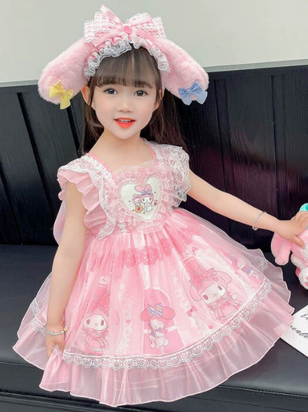 pink my melody dress My Melody And Kuromi Floral Pink Rio Marilyn Midaxi Dress
