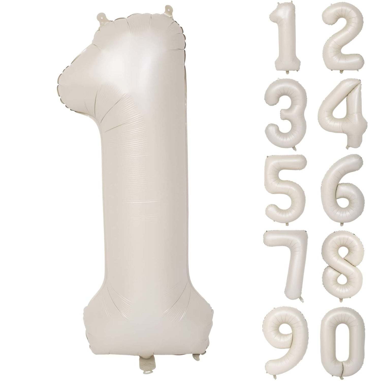 40" Number Cream Foil Helium Balloons (40 inch).  1 to 9 - Preppy Kids (Grand Bazaar)