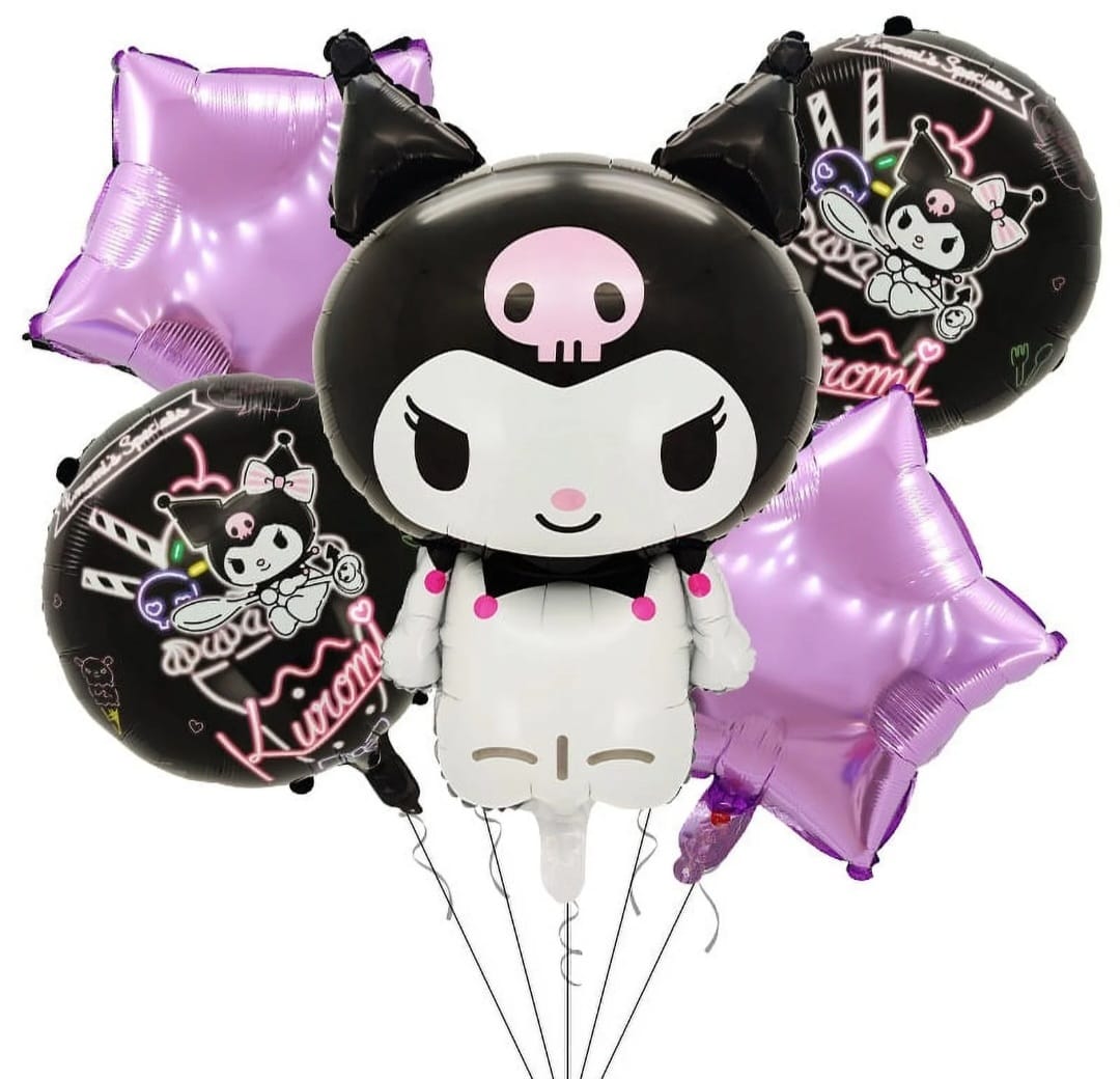 Kuromi Sanrio 5PC Anime Foil Balloon