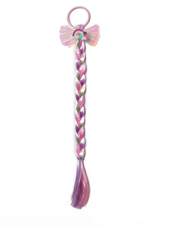 Pink and Purple Rainbow Plait Hairtie - Preppy Kids (Grand Bazaar)