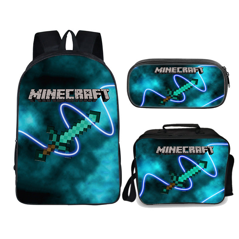 Minecraft Blue Sword Edition set (3PC) (2 compartment) No. 3 - Preppy Kids (Grand Bazaar)
