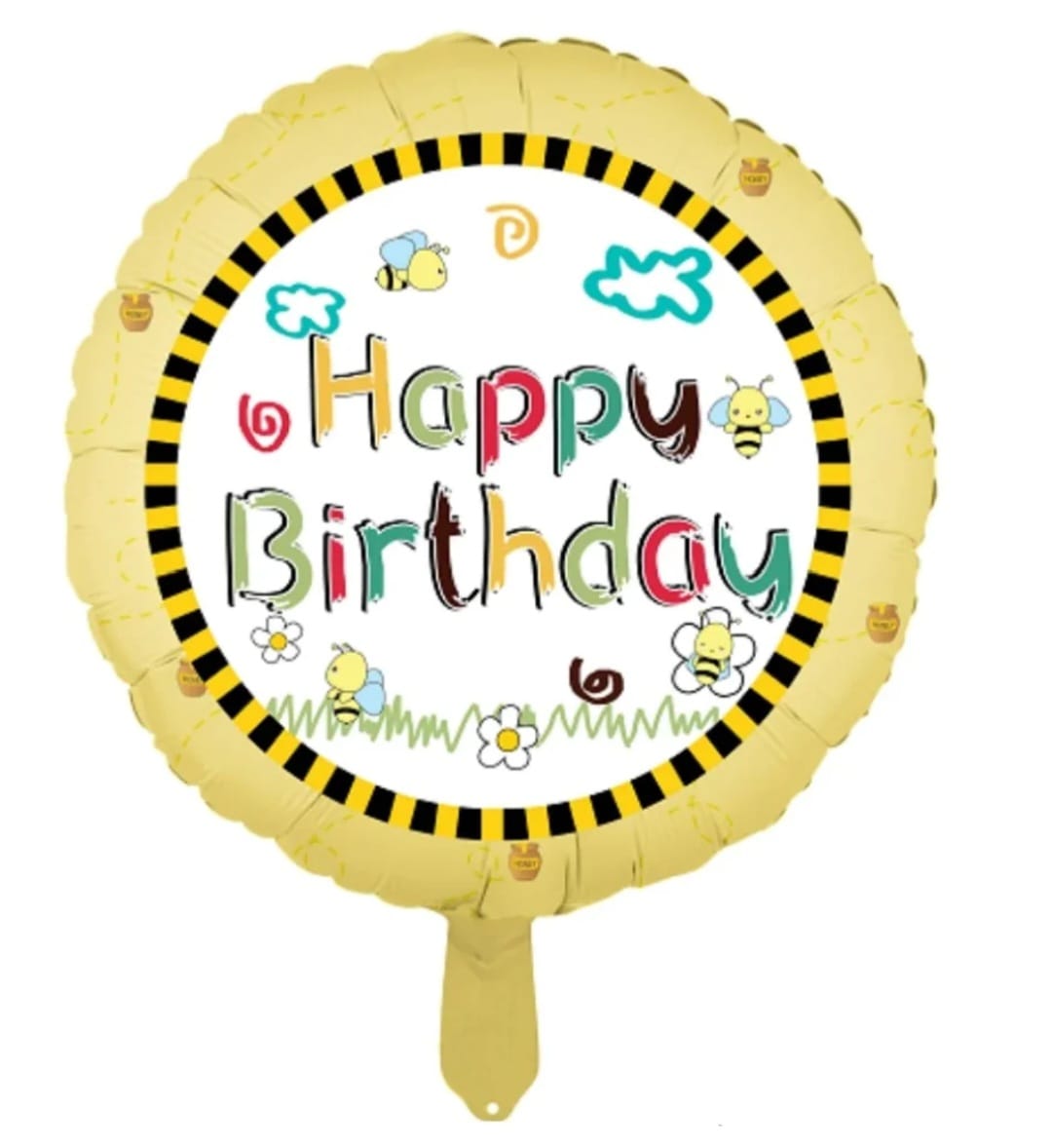 Happy Birthday Bee themed 18 Inch Round Foil balloon - Preppy Kids (Grand Bazaar)