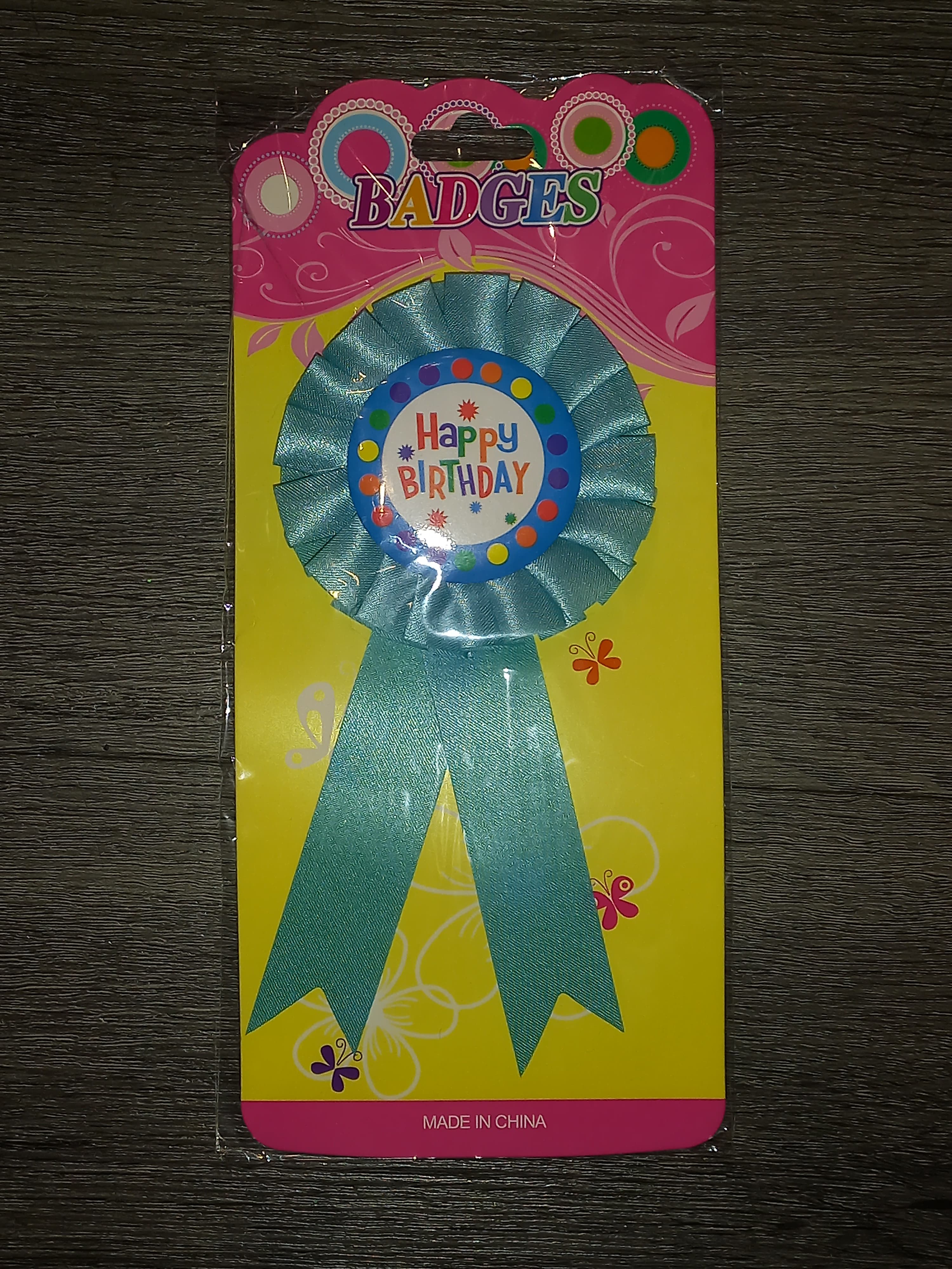 Happy Birthday Light Blue Badge