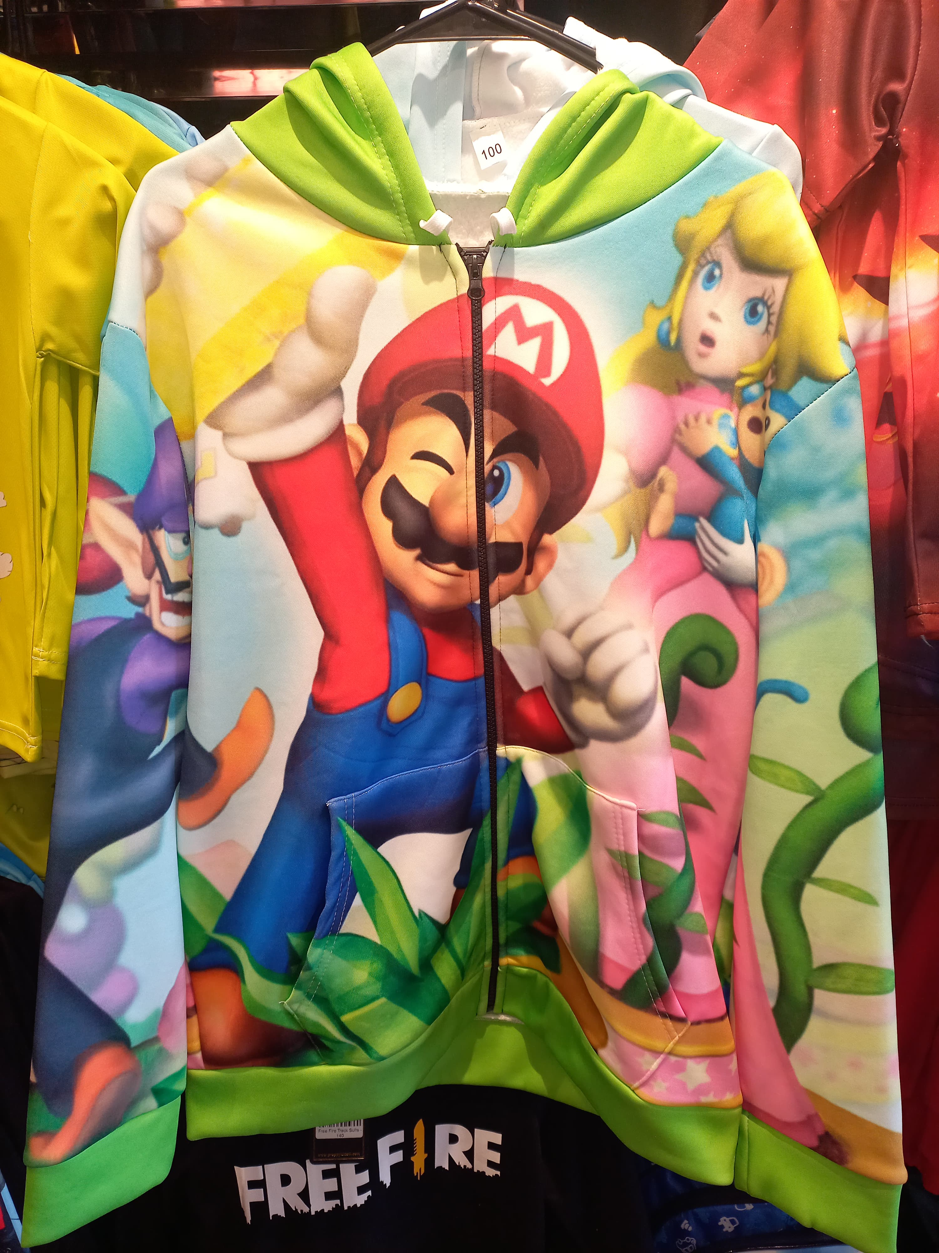 super mario green fleece zipper hoodie - Preppy Kids (Grand Bazaar)
