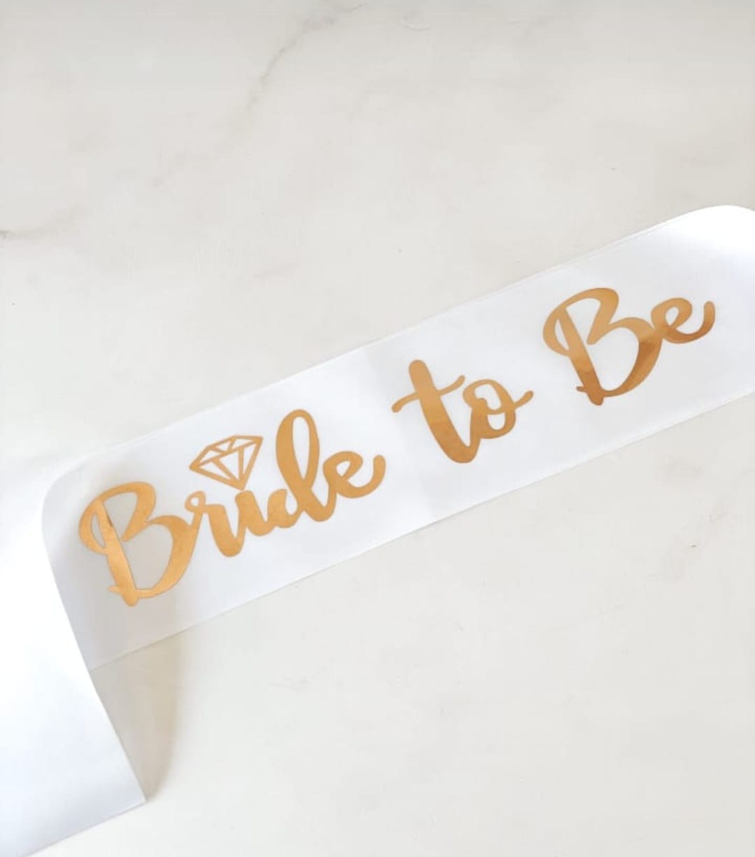 White  Bride to be Sash