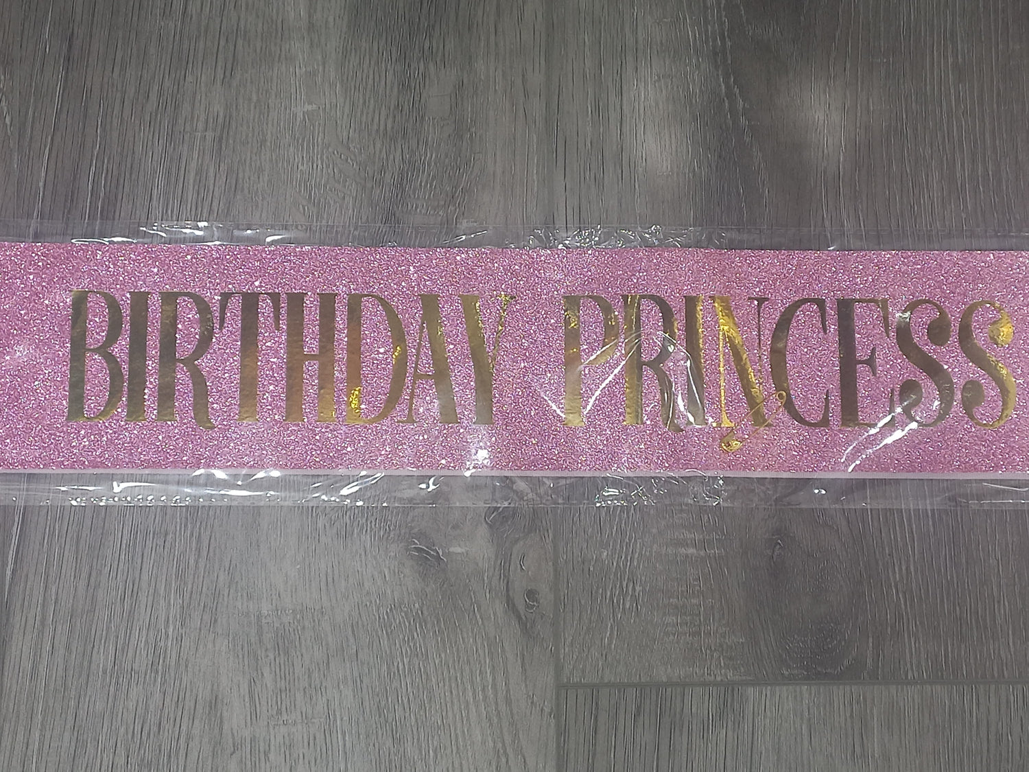 Birthday Princess Sash Glitter Pink