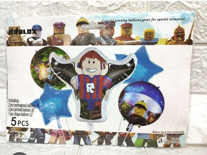 Roblox Double Sided Wing Character 5pc Foil Balloon Set