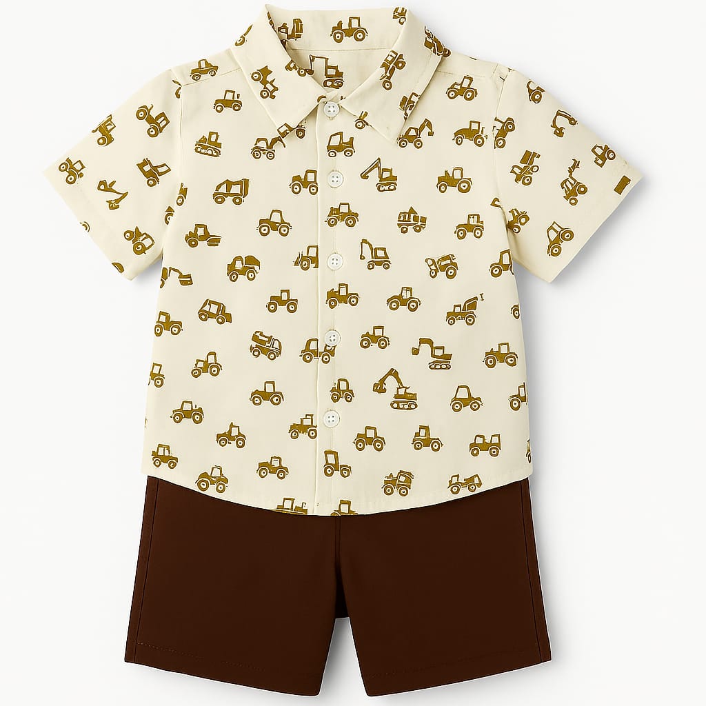 Boys Construction 2PC Dress Shirt Outfit