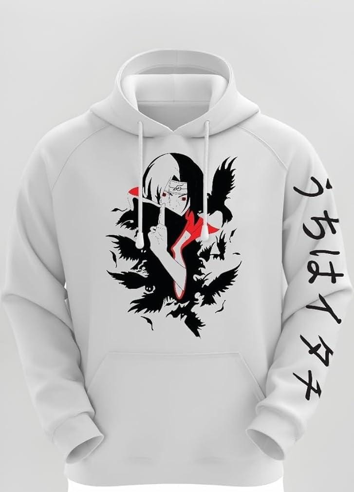 Naruto White Itachi Fleece Pullover Hoodie