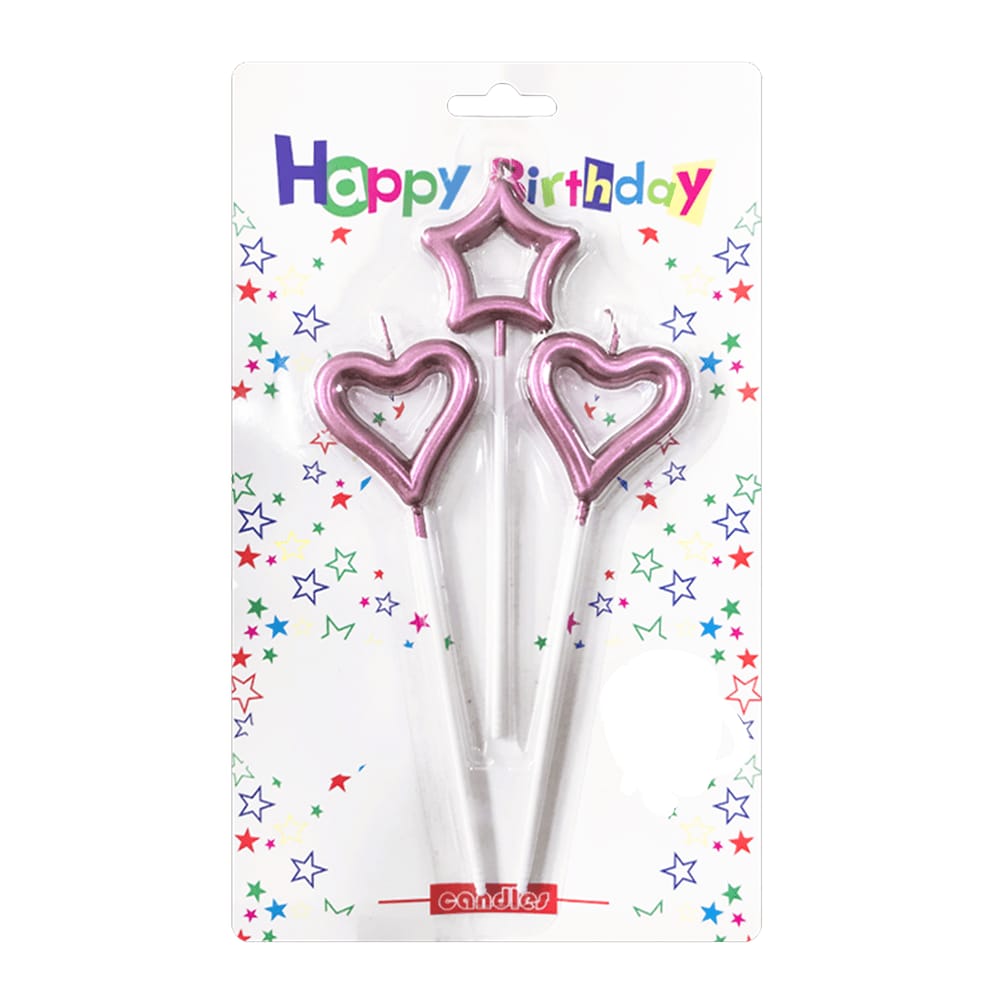 Rose Gold Heart and Star Candles
