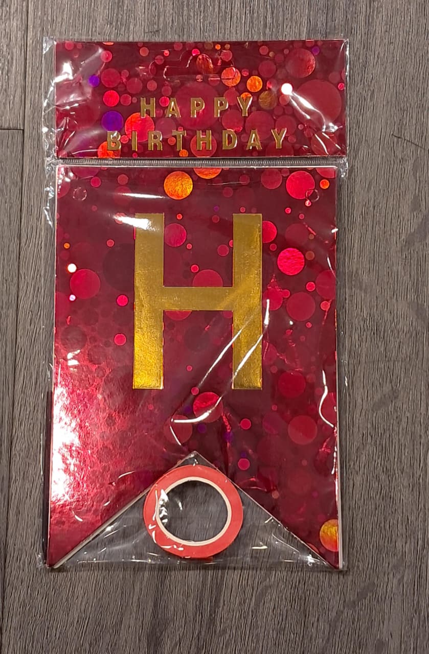 Red Spots Happy Birthday Banner