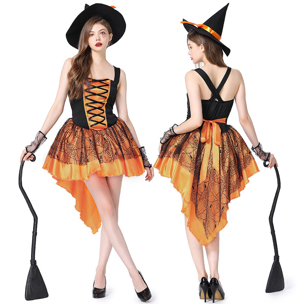 Adult Witch Orange Cosplay Costume