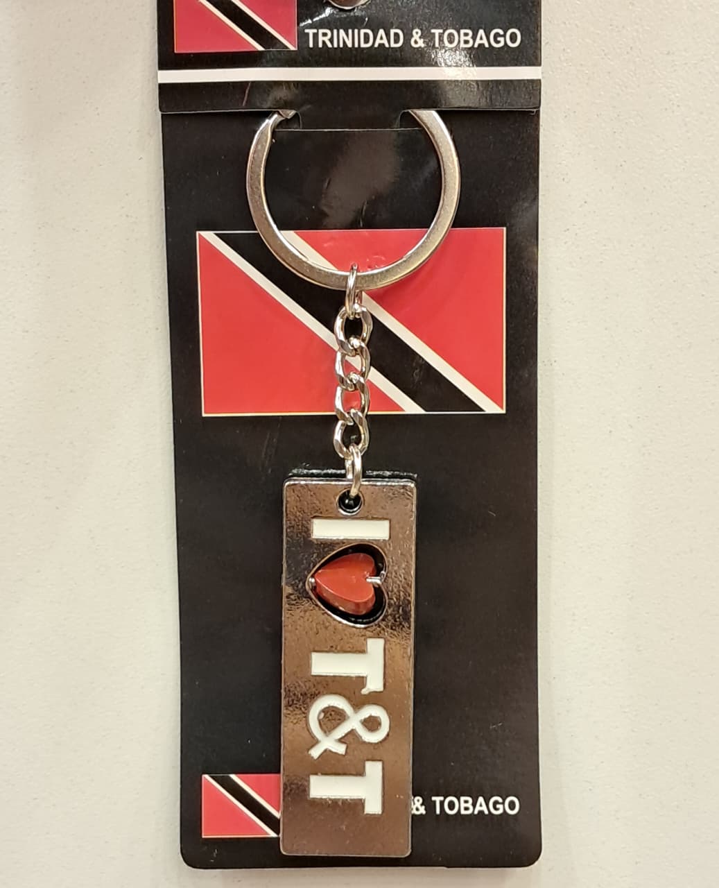 I Love Trinidad and Tobago Metal Keychain
