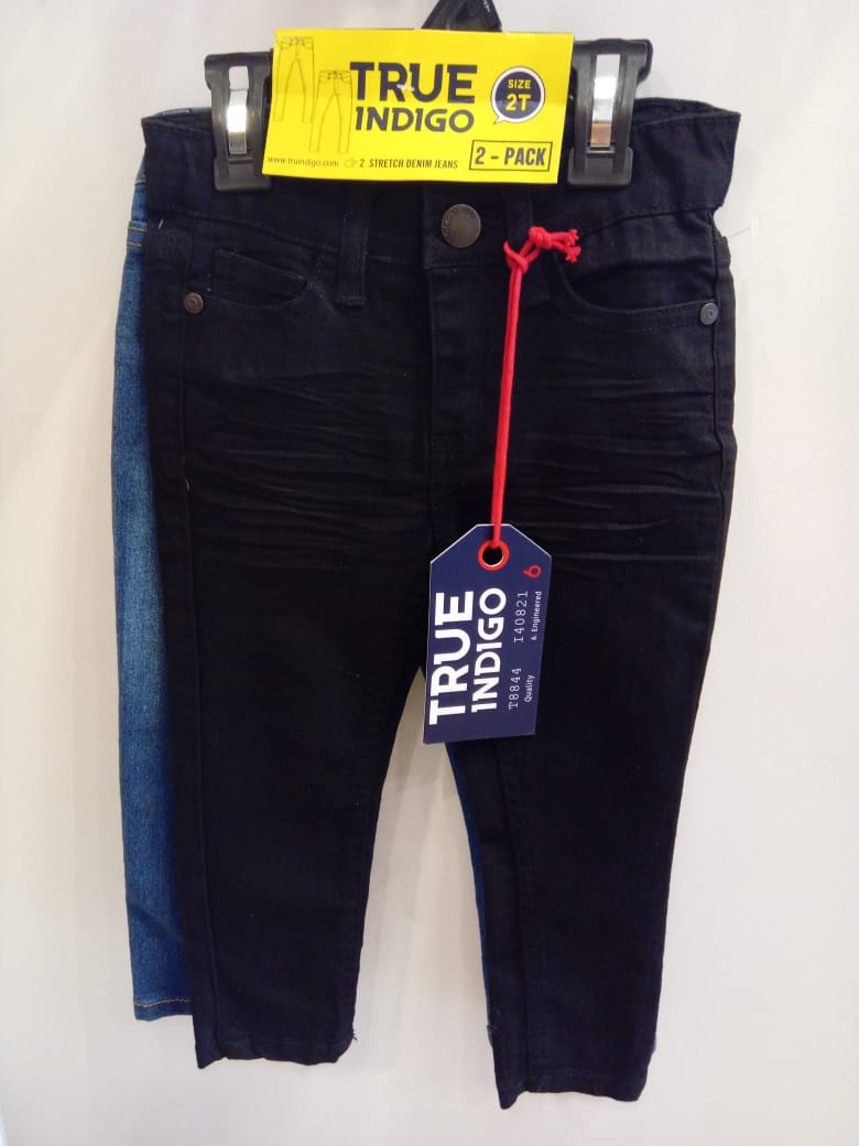 True Indigo 2pack black and blue jeans.