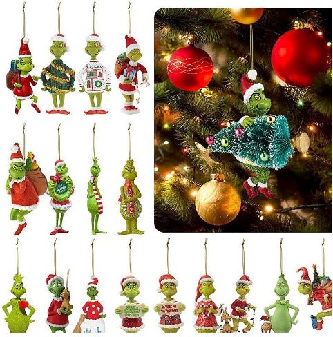 Grinch Hanging Tree Ornaments (18 pieces per pack)