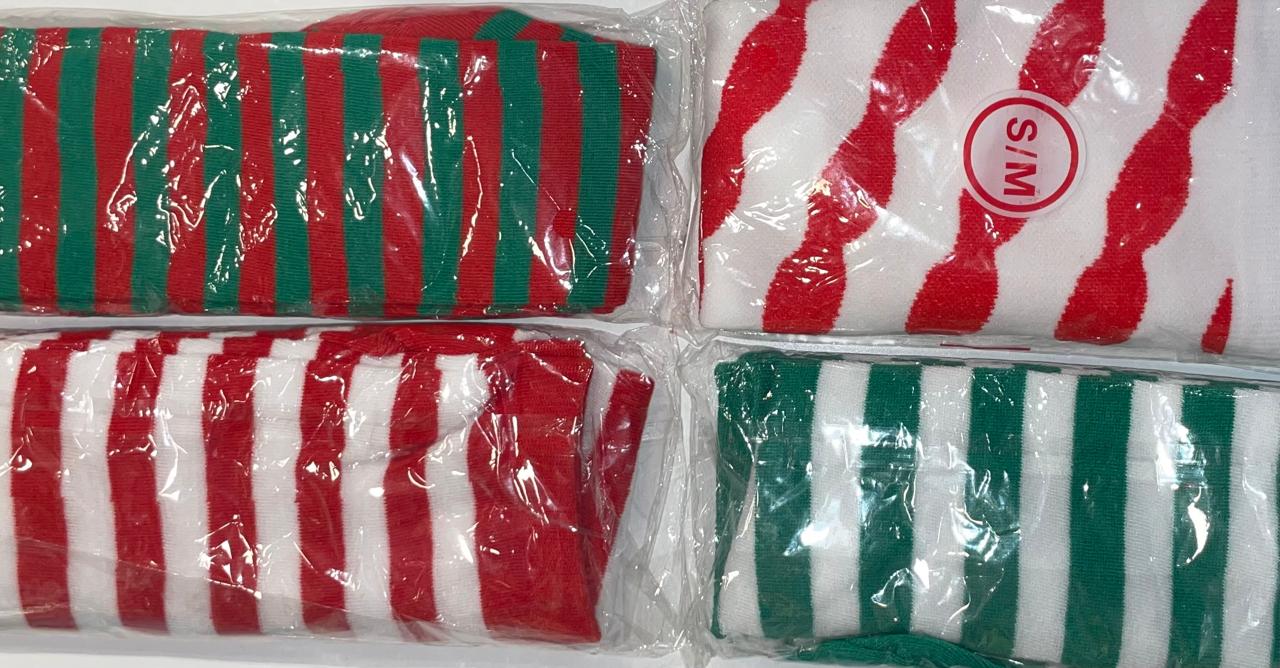 Striped Christmas Socks