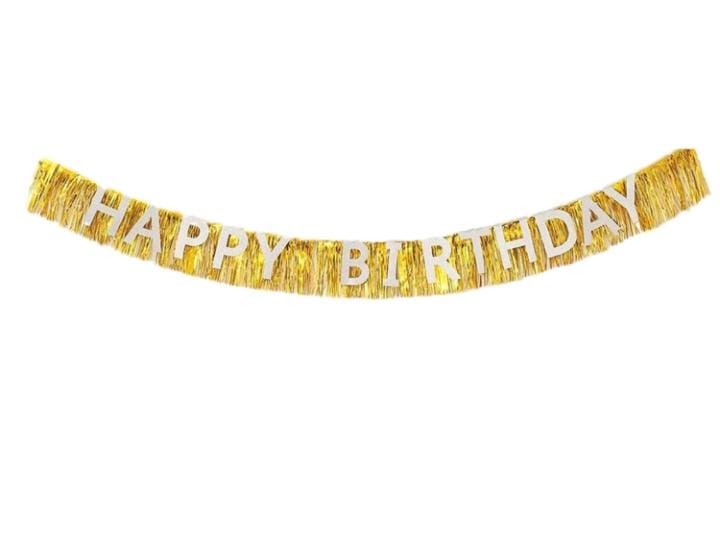 Happy Birthday Tinsel Banner