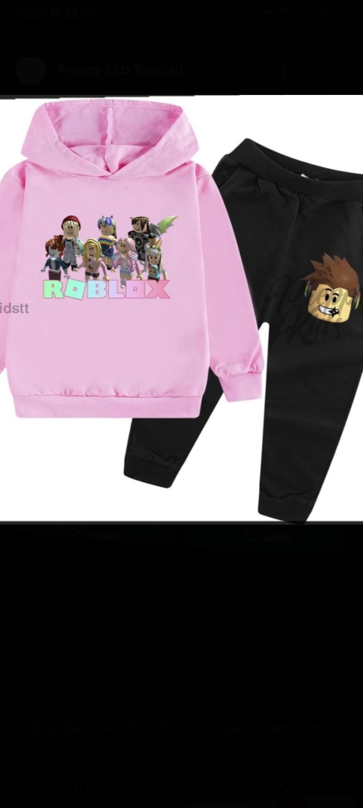 Roblox Girls Track suit with front pockets (discounted)