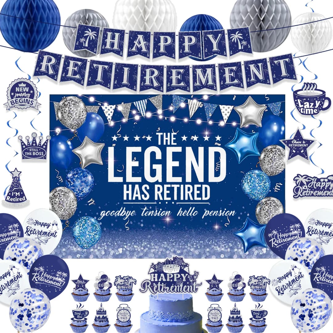 Happy Retirement Package Ultimate Edition with Backdrop (Blue)