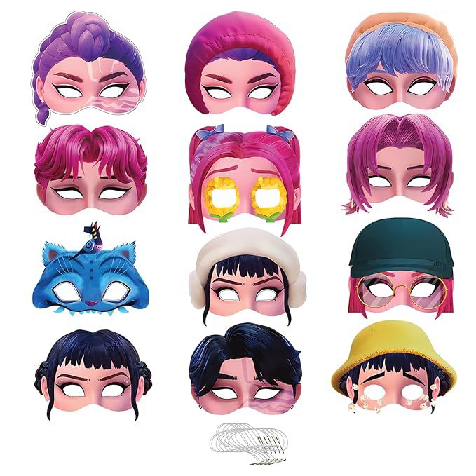 Kpop Demon Hunter Party Face Mask with String