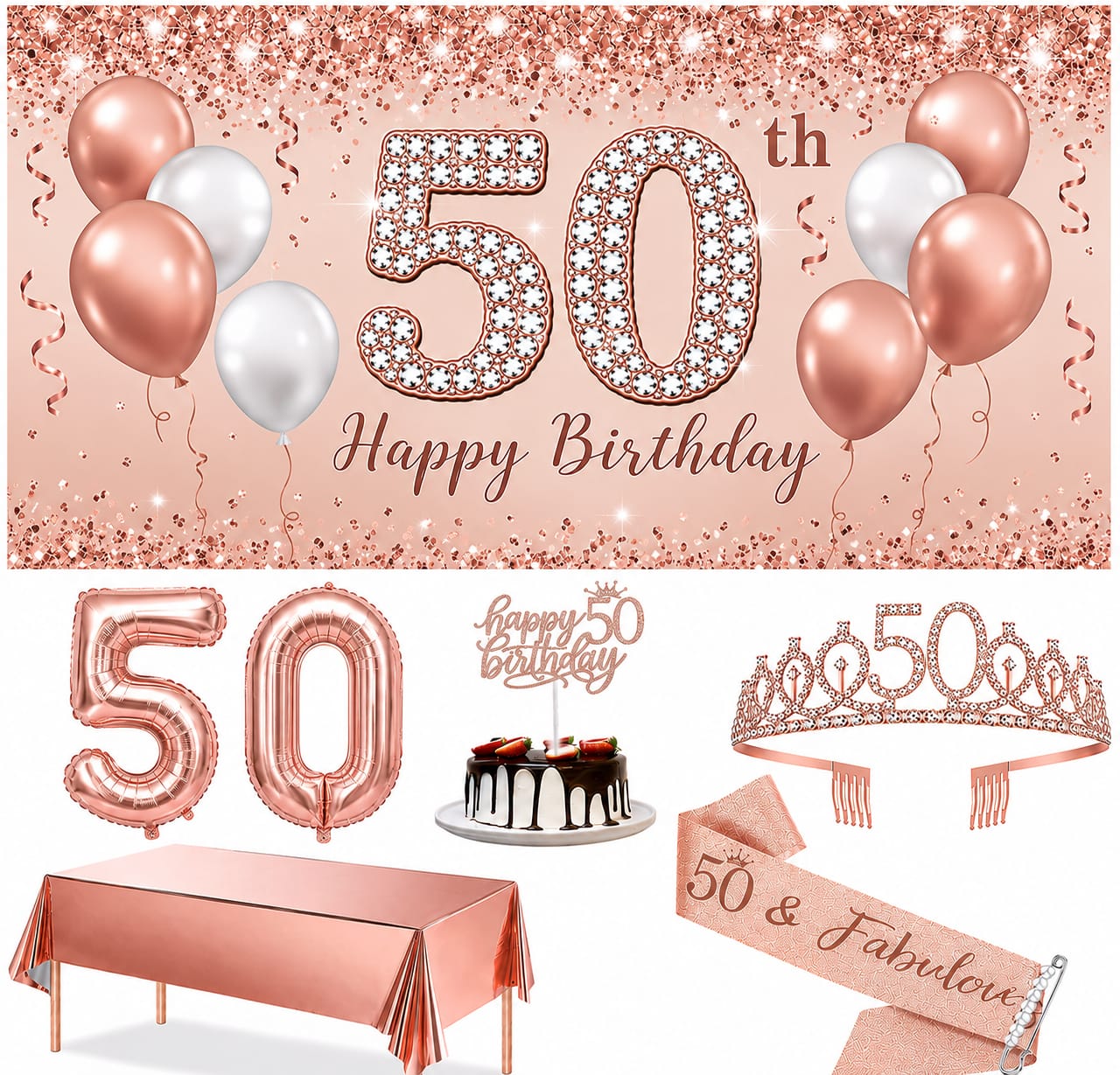 Backdrop & 50th Birthday Party package